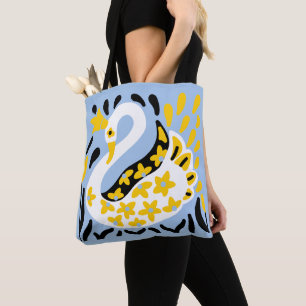 Russian Style Fairy Tale Royal Crowned Swan Tote Bag