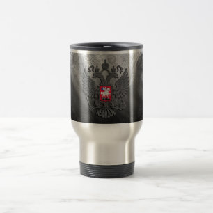 Russian symbol flag grey travel mug