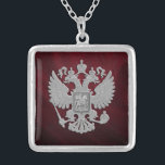 Russian symbol red flag silver plated necklace<br><div class="desc">Russian symbol pendant</div>