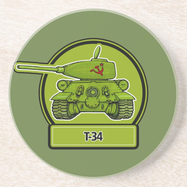 Russian T34 Military tank Coaster (Front)