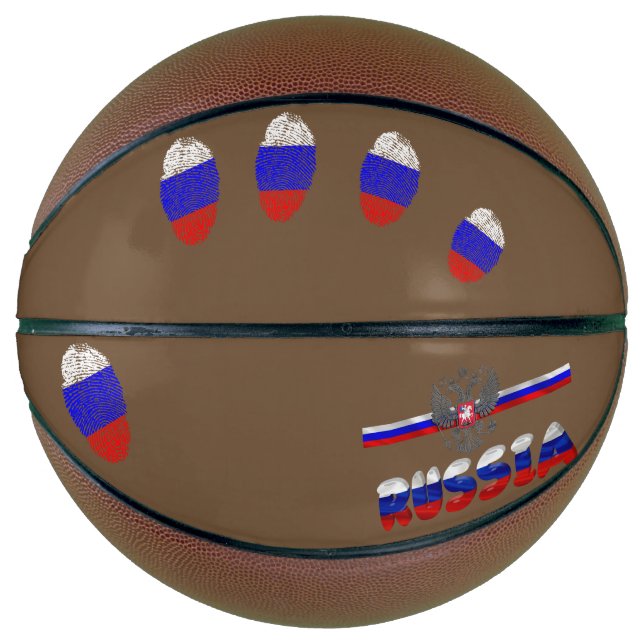 Russian touch fingerprint flag basketball (Front)