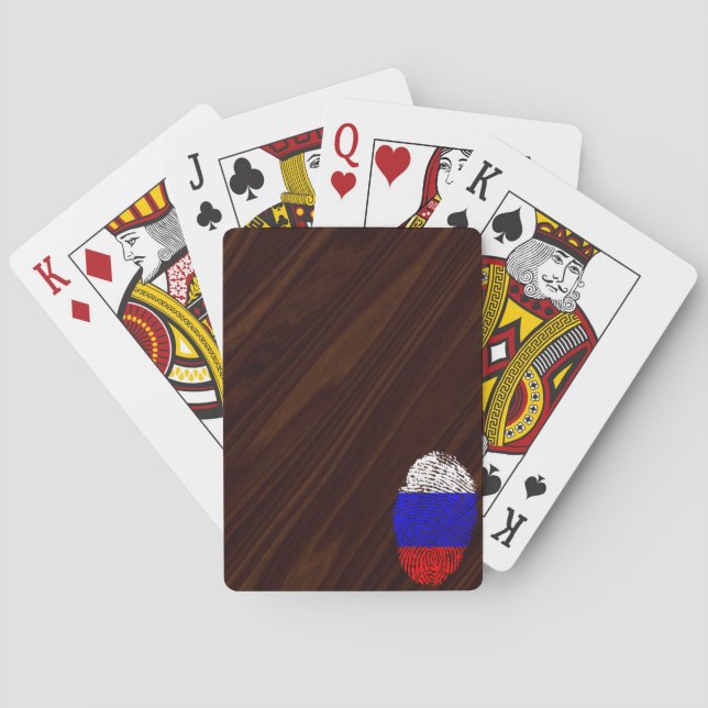 Russian touch fingerprint flag playing cards (Back)