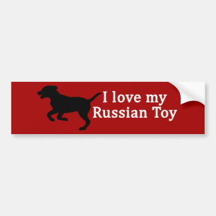 Russian Toy Dog Love Bumper Sticker