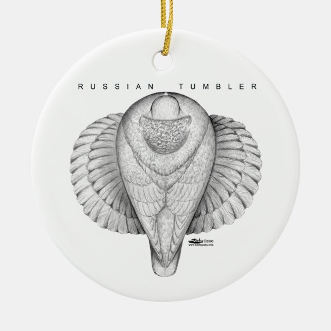 Russian Tumbler Top View Ceramic Tree Decoration (Front)