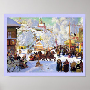 Russian Village in the Winter Poster