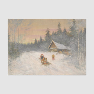 Russian Village Under Snow by Konstantin Korovin Tissue Paper