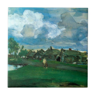 Russian Village Valentin Serov Ceramic Tile