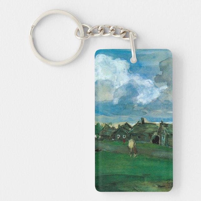 Russian Village Valentin Serov Key Ring (Front)