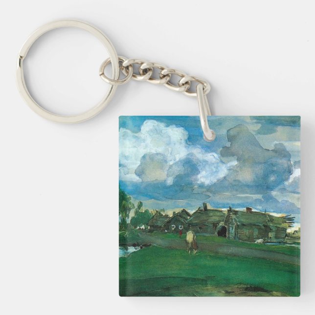Russian Village Valentin Serov Key Ring (Front)