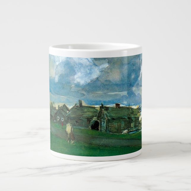 Russian Village Valentin Serov Large Coffee Mug (Front)