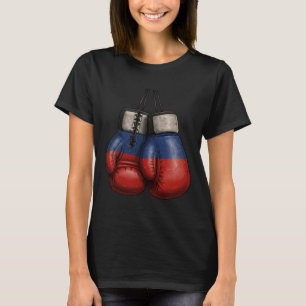 Russian Vintage Style Boxing Gloves With Russia Fl T-Shirt