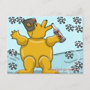 russian vodka bear postcard