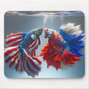 Russian vs. American Betta Fish Mouse Pad