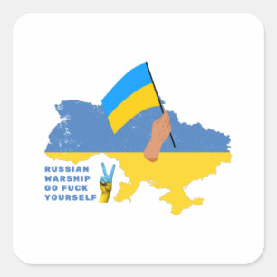 Russian warship go f*ck yourself Classic  Square Sticker