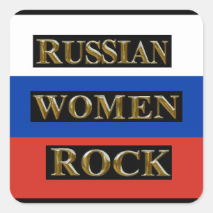 RUSSIAN WOMEN ROCK SQUARE STICKER