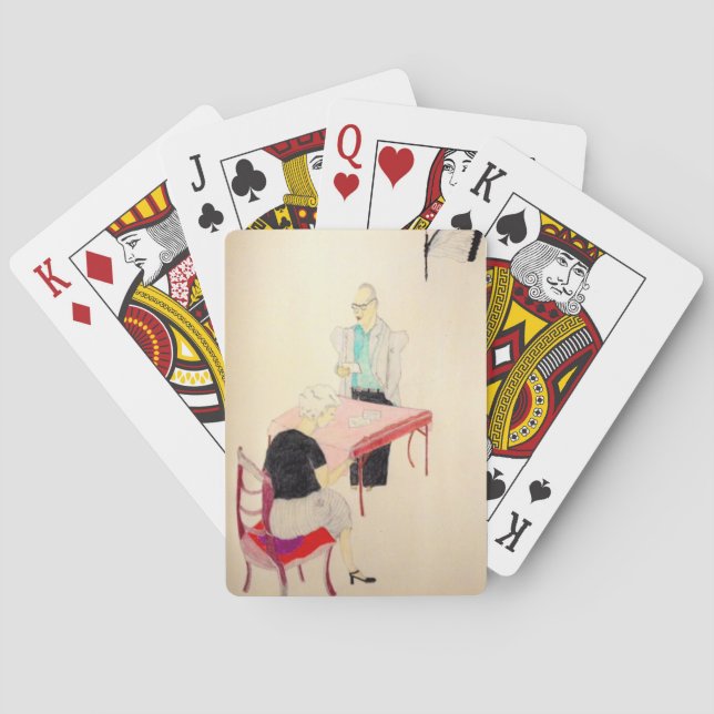 Russian writer and his wife playing cards (Back)