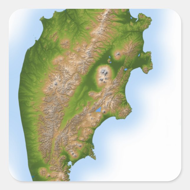 Russia's Kamchatka Peninsula Square Sticker (Front)