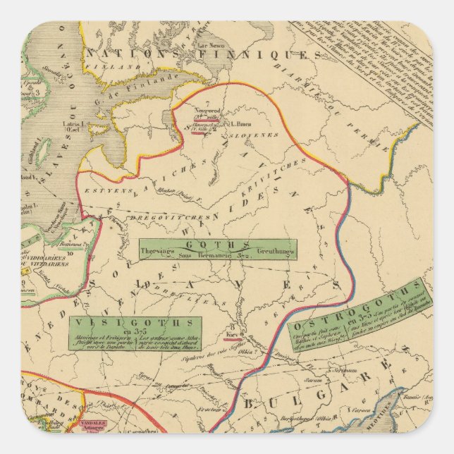 Russie, Suede, Norwege Square Sticker (Front)