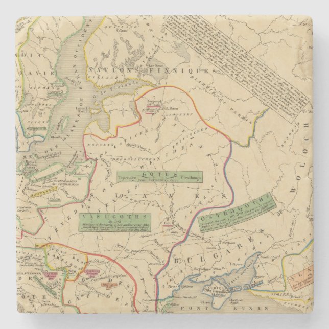 Russie, Suede, Norwege Stone Coaster (Front)