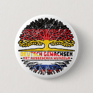 Russland Russisch Deutsch Deutschland Baum Wurzel 6 Cm Round Badge