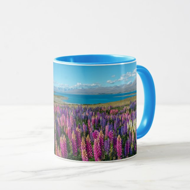 Russle Lupines at Lake Tekapo | New Zealand Mug (Front Right)