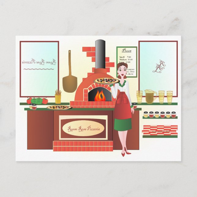 Russo Rosa Pizzeria Postcard (Front)