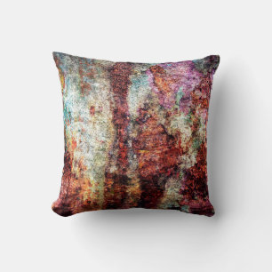 Rust abstract colourful grunge cushion
