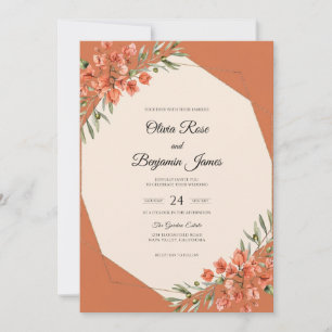 Rust Amber Wildflower Wedding Invitation