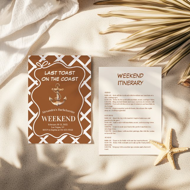 Rust Anchor Nautical Bachelorette  Invitation (Creator Uploaded)