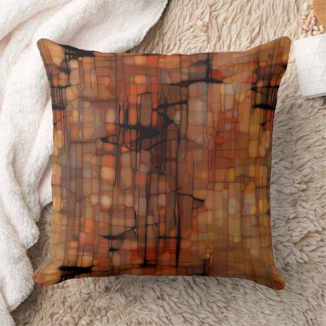 Rust and Black abstract Cushion (Blanket)