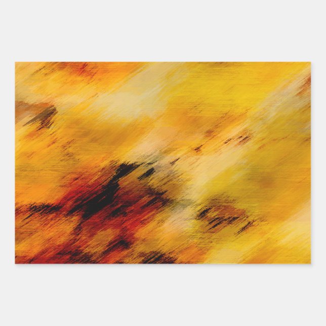 Rust and black bean abstract digital art wrapping paper sheet (Front)