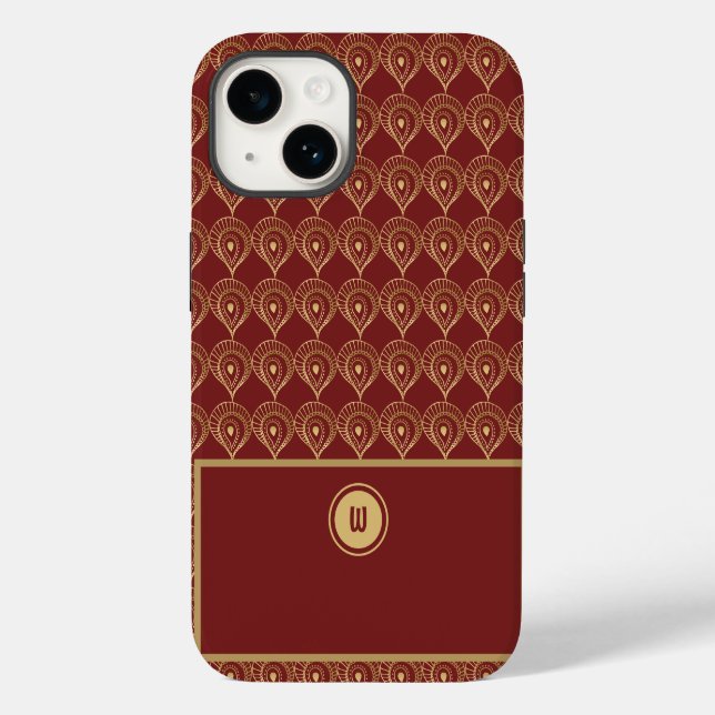 Rust and Gold Boho Monogram Pattern Case-Mate iPhone Case (Back)