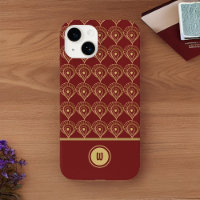 Rust and Gold Boho Monogram Pattern