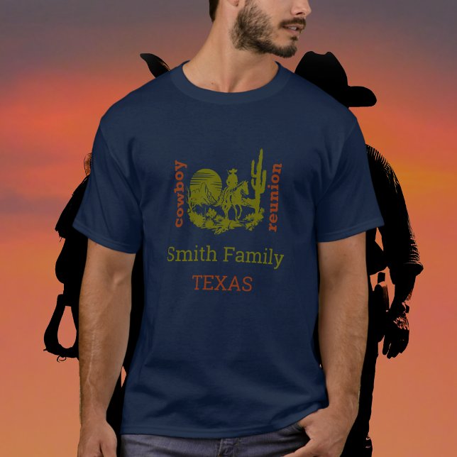 rust and olive green cowboy cactus tree reunion T-Shirt (Creator Uploaded)