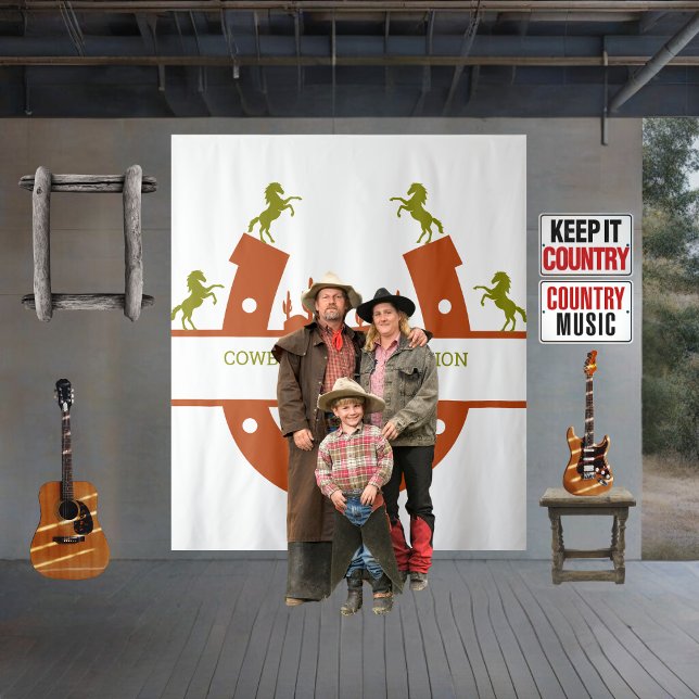 rust and olive green cowboy cactus tree reunion tapestry (Creator Uploaded)