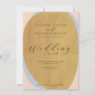 Rust and pink elegant Wedding Invitation