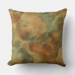 Rust and Sea Green Marble abstract Cushion