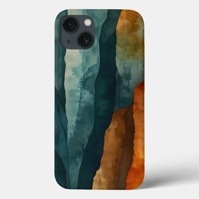 Rust and Teal Case-Mate iPhone Case (Back)