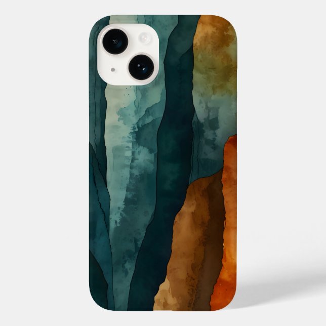 Rust and Teal Case-Mate iPhone Case (Back)