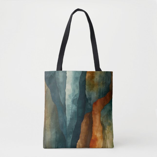 Rust and Teal Tote Bag (Front)