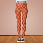 Rust and Terracotta Chequerboard  Leggings<br><div class="desc">Rust and Terracotta Chequerboard</div>