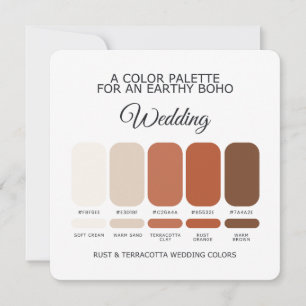 Rust and Terracotta Wedding Colour Palette Card