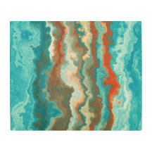 Rust and Turquoise Abstract