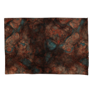Rust and Turquoise Stone Abstract Pillowcase