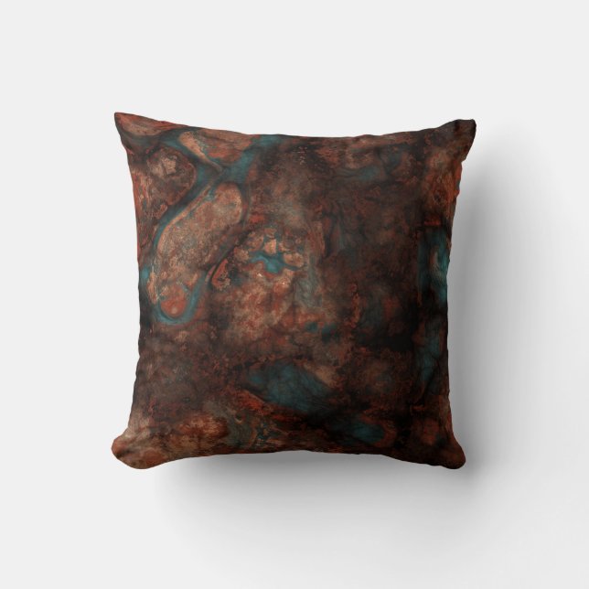 Rust and turquoise stone  cushion (Front)