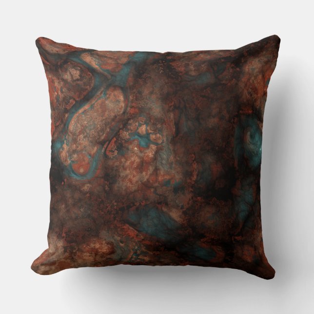 Rust and turquoise stone  cushion (Front)