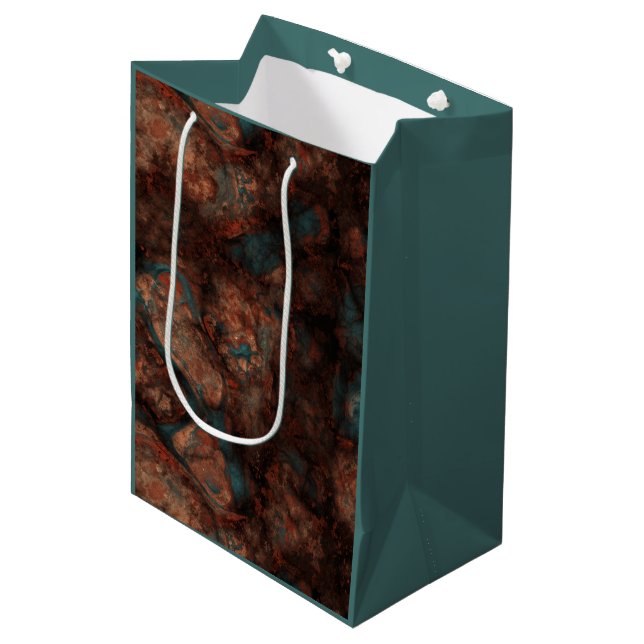 Rust and turquoise stone  medium gift bag (Front Angled)