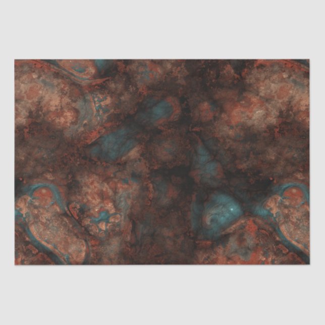 Rust and turquoise stone  tissue paper (Front)