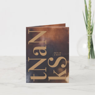 Rust Art Big Monogram Modern Bold Simple Wedding Thank You Card