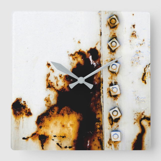 Rust Art - Cool Fun Unique Square Wall Clock (Front)